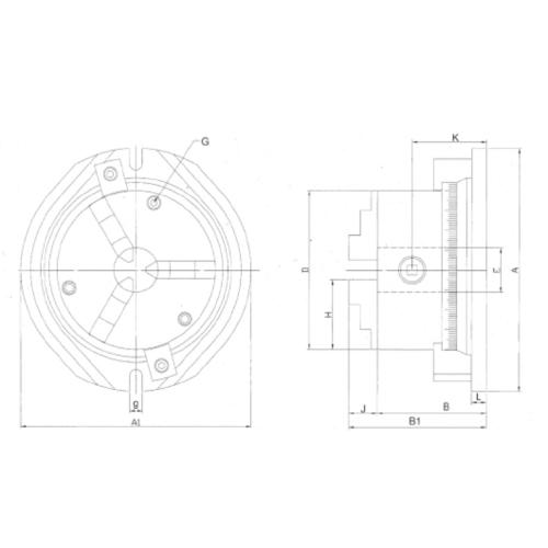 Tříčelisťové sklíčidlo s otočnou základnou 200 mm