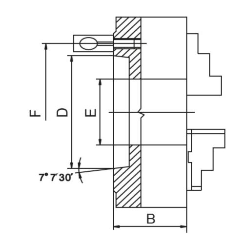 Tříčelisťové sklíčidlo 315 mm, ocel, DIN 55029-6", dvoudílné čelisti, CAMLOCK