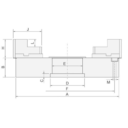 Extra ploché 3-čelisťové sklíčídlo 500 mm, válcové upnutí