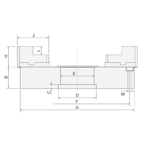 Extra ploché 4-čelisťové sklíčídlo 1000 mm, válcové upnutí