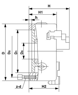 3-čelisťové sklíčidlo pro stůl UT2-400