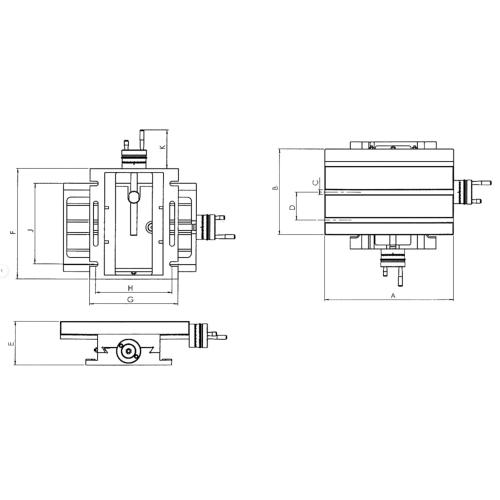 Křížový stůl  KT2, 225 x 175 mm
