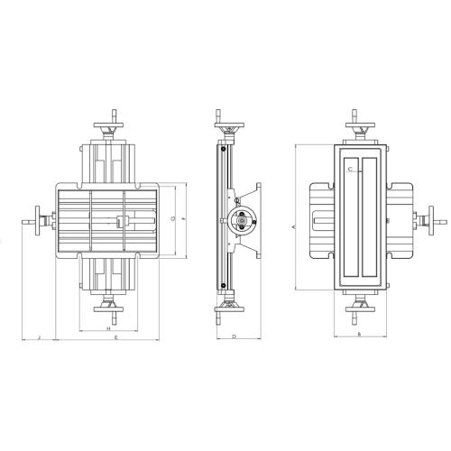 Křížový stůl  KT2, 700 x 180 mm, na přesném vedení