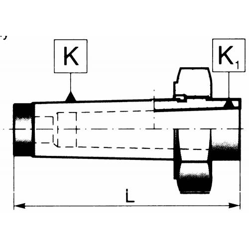 Vřetenové pouzdro se stahovací maticí a vyrážecí drážkou MT2/MT 1