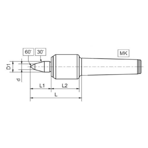 Otočný středicí trn typ 80, 30°/MT 4
