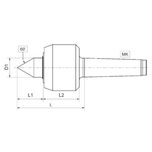Otočný středicí trn typ 800, D= 96, MT 5