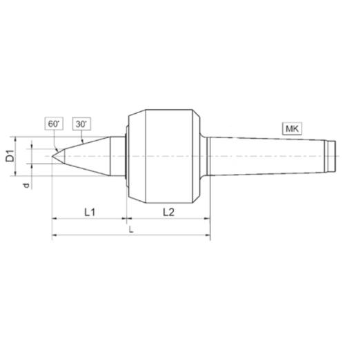 Otočný trn typ 800, 30°/D= 110, MT 6