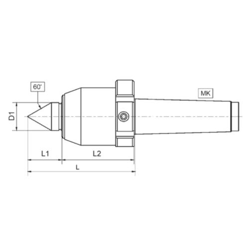 Otočný trn se stahovací maticí typ 805, MT 6