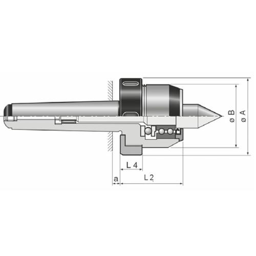 Otočný trn se stahovací maticí typ 160 s karbidovou špičkou, MT 4