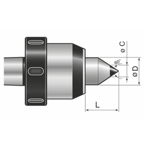 Otočný trn se stahovací maticí typ 160 s karbidovou špičkou, MT 4