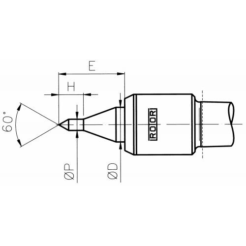 Otočný hrot s indikací tlaku, štíhlá špička, běžné soustružení, válec 32 mm