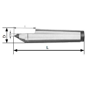 Pevný hrot s karbidovou špičkou, poloviční, DIN 807, MT 1