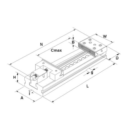 Přesný strojní svěrák, mechanický, JW 150, kap. 200