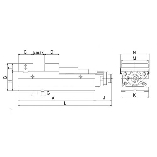 Silový svěrák McFix 2, šířka čelistí 125 x 208 mm