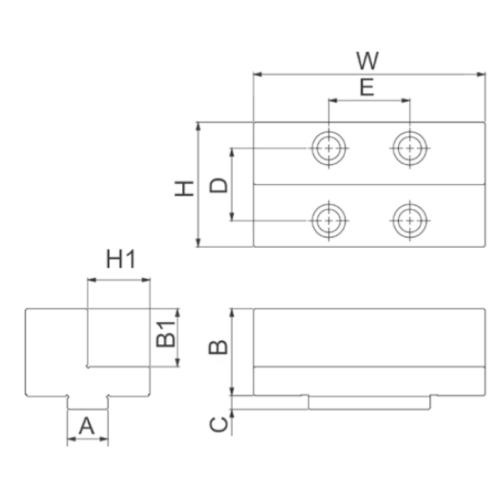 Pohyblivá stupňovitá čelist pro McFix 2, šířka čelisti 125