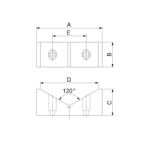 V-čelist pro MC2/EMC 125 mm