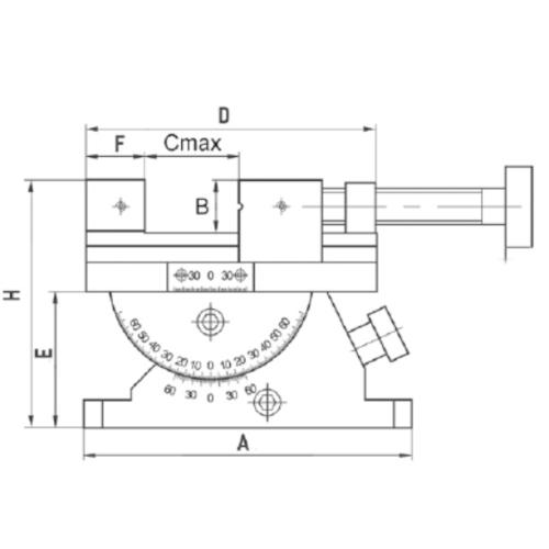 Sinusový svěrák, 2 úrovně TMV-SB2 80