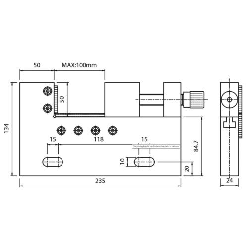 Přesný brousicí a erozní svěrák, nekorozivní, JW 24/100 mm