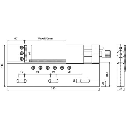 Přesný brousicí a erozní svěrák, nekorozivní, JW 24/150 mm