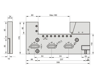 Přesný brousicí a erozní svěrák, nekorozivní, JW 24/160 mm