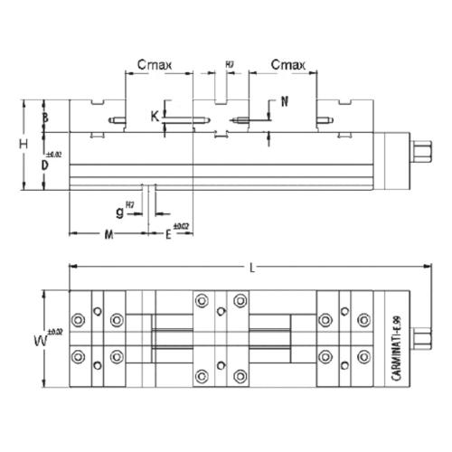 Samostředicí svěrák CAMINATI, mechanický JW 125