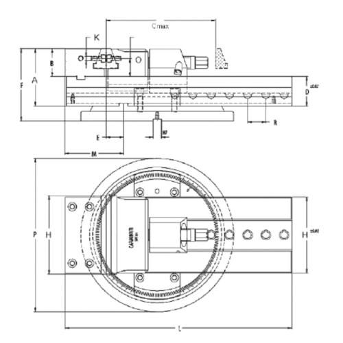 Stahovací svěrák CAMINATI, mech./hydr. JW 200