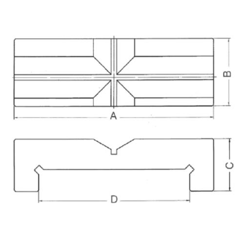 Univerzální hranolová čelist s dorazem, jw 125–140 mm