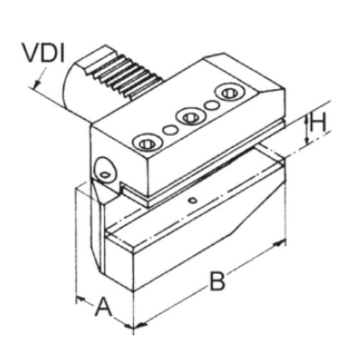 Držák radiálního nástroje levý, dlouhá verze B6 – 40 x 25