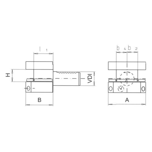 Čtyřhranný držák nástrojů, obrácený D2 – 40 x 25