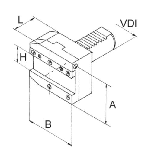 Držák upichovacího nástroje, pravý VDI 30 x 26
