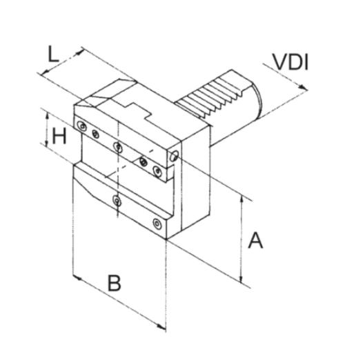 Držák upichovacího nástroje, pravý VDI 40 x 32