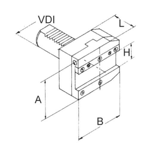 Držák upichovacího nástroje, levý VDI 50 x 26