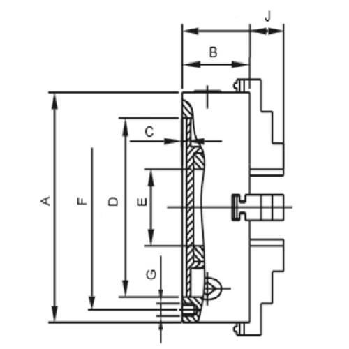 Čtyřčelisťové soustružnické klíčidlo MACK BASIC 315 mm, válcové upnutí, jednodílné čelisti, litina