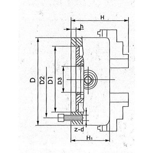 Šestičelisťové soustružnické klíčidlo MACK BASIC 100 mm, válcové upnutí, jednodílné čelisti, litina