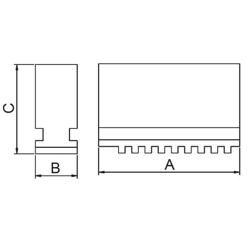 Sada 3 měkkých pevných čelistí 250 mm, BASIC