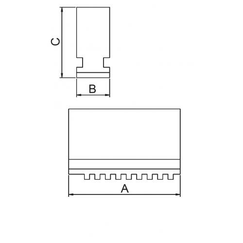 Sada 4 měkkých pevných čelistí 100 mm, BASIC