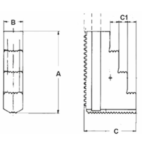Tvrdá oboustranná čelist pro sklíčidla s klínovou tyčí 200 mm