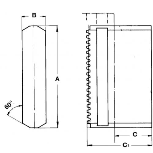 Měkká pevná čelist pro sklíčidla s klínovou tyčí 160 mm