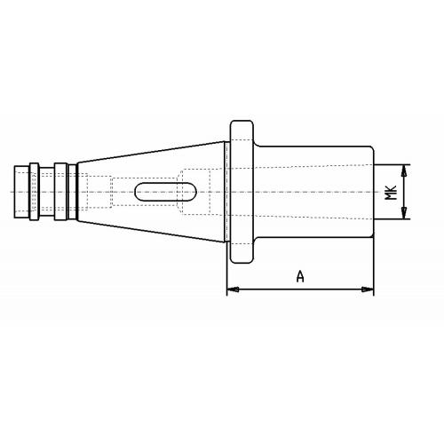 Redukční adaptér, s vyrážečem, DIN 2080, SK 50 / MT1