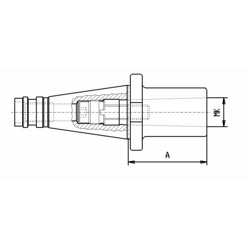 Redukční adaptér, závitový, DIN 2080, SK 40 / MT1