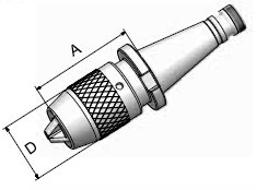 Vrtací NC sklíčidlo s hákovým klíčem SK 40, DIN 2080, 1–13 mm