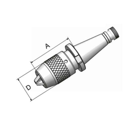 Vrtací NC sklíčidlo s hákovým klíčem SK 50, DIN 2080, 3–16 mm