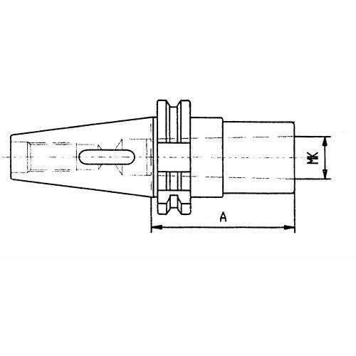 Redukční adaptér, s vyrážečem, DIN 69871, SK 40 / MT2
