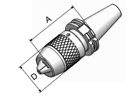 Vrtací NC sklíčidlo s hákovým klíčem SK 40, DIN 69871, 1–13 mm