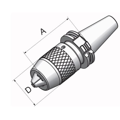 Vrtací NC sklíčidlo s hákovým klíčem SK 40, DIN 69871, 1–13 mm