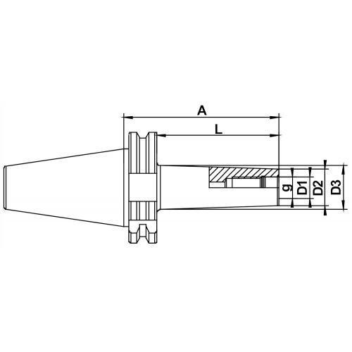 Frézovací trny, šroubovací, DIN 69871 AD/B, SK 40, M 8 x 25