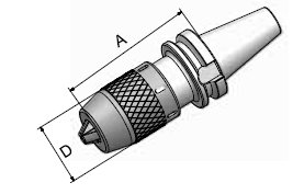 Vrtací NC sklíčidlo s hákovým klíčem MAS-BT 40, 1–13 mm