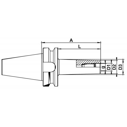 Frézovací trny, šroubovací, MAS-BT 40, M 8 x 50