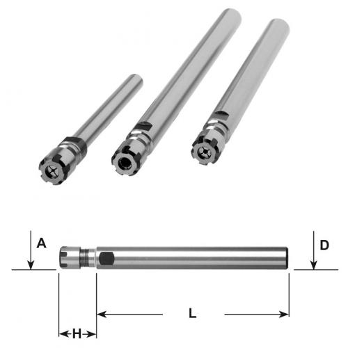 Kleštinové sklíčidlo ER 16 MINI, válc. Ø 12 x 80