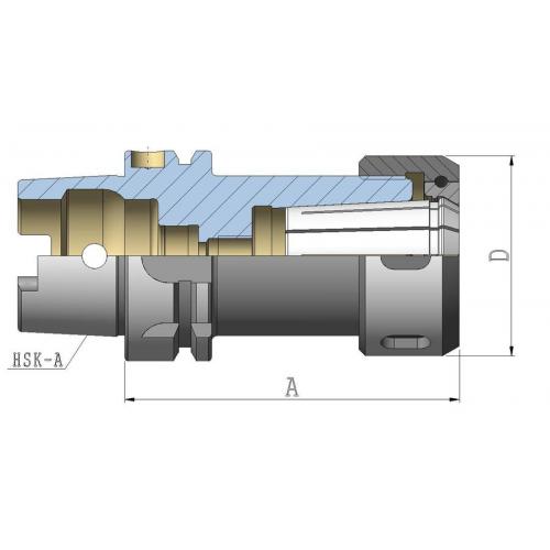 Kleštinové sklíčidlo HSK-A 63, ER 16 x 100